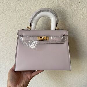LEATHER INSIDE & OUT | Lavender Mini 22 Belted KL Top Handle w/ Gold HW S15